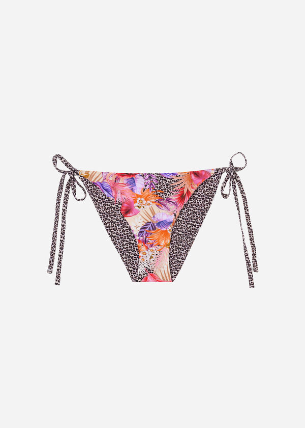 Double Face String Swimsuit Bottoms Wild Foliage