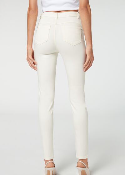 Skinny jeans med pushup-effekt och hög midja i soft touch