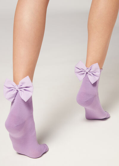Kratke čarape s apliciranom mašnom