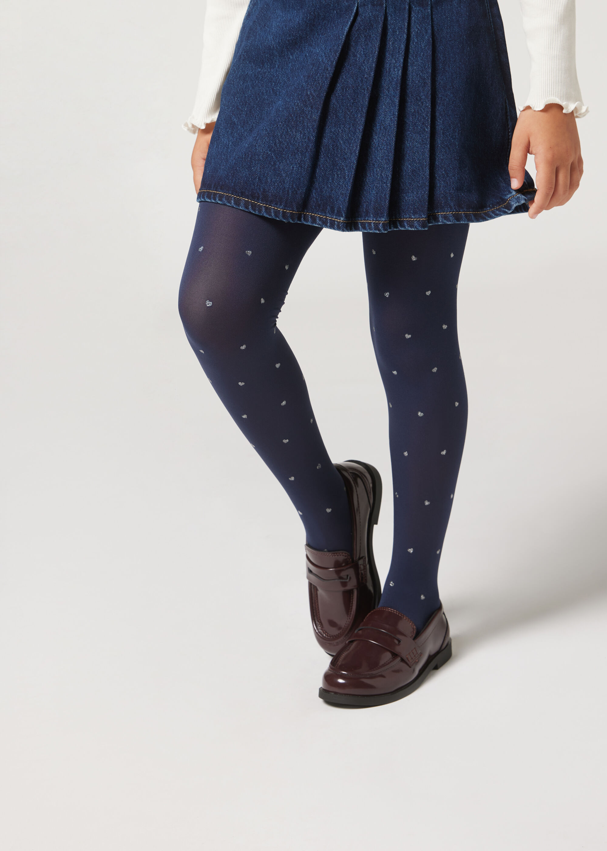 Girls Opaque Tights with Glitter