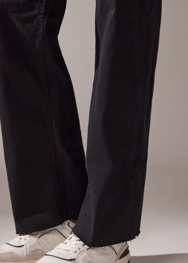 Jeans Culotte cu Manșetă Detașabilă