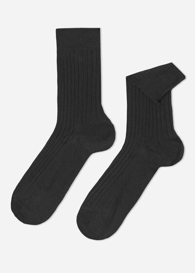 Pánske krátke vrúbkované kašmírové ponožky