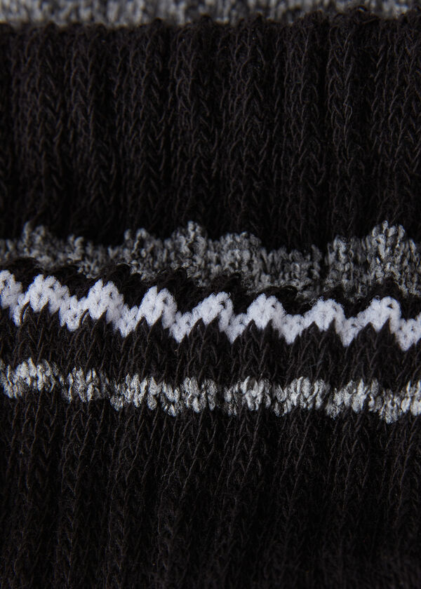 Kurze Socken mit Streifen in Rippstrick für Kinder