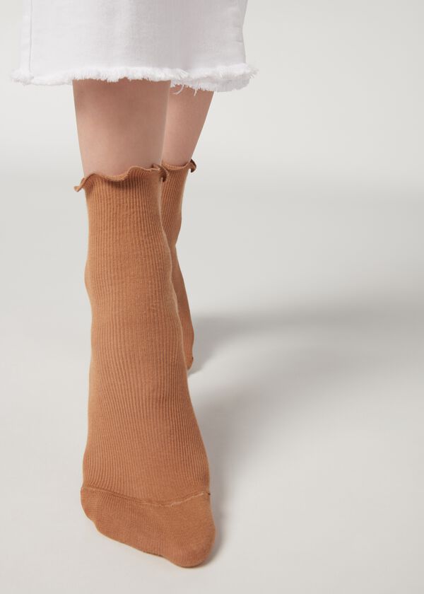 Ribbed Cotton Ankle Socks