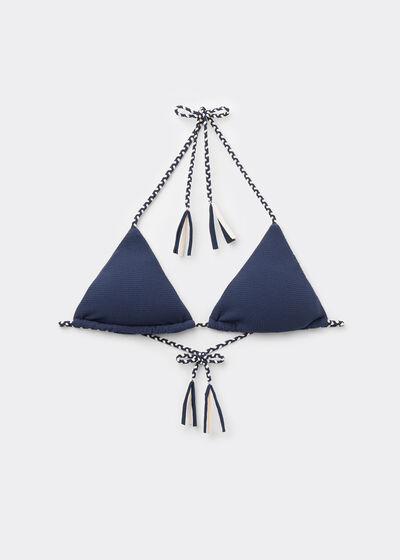 Triangle Bikini Top Crinkle Twist