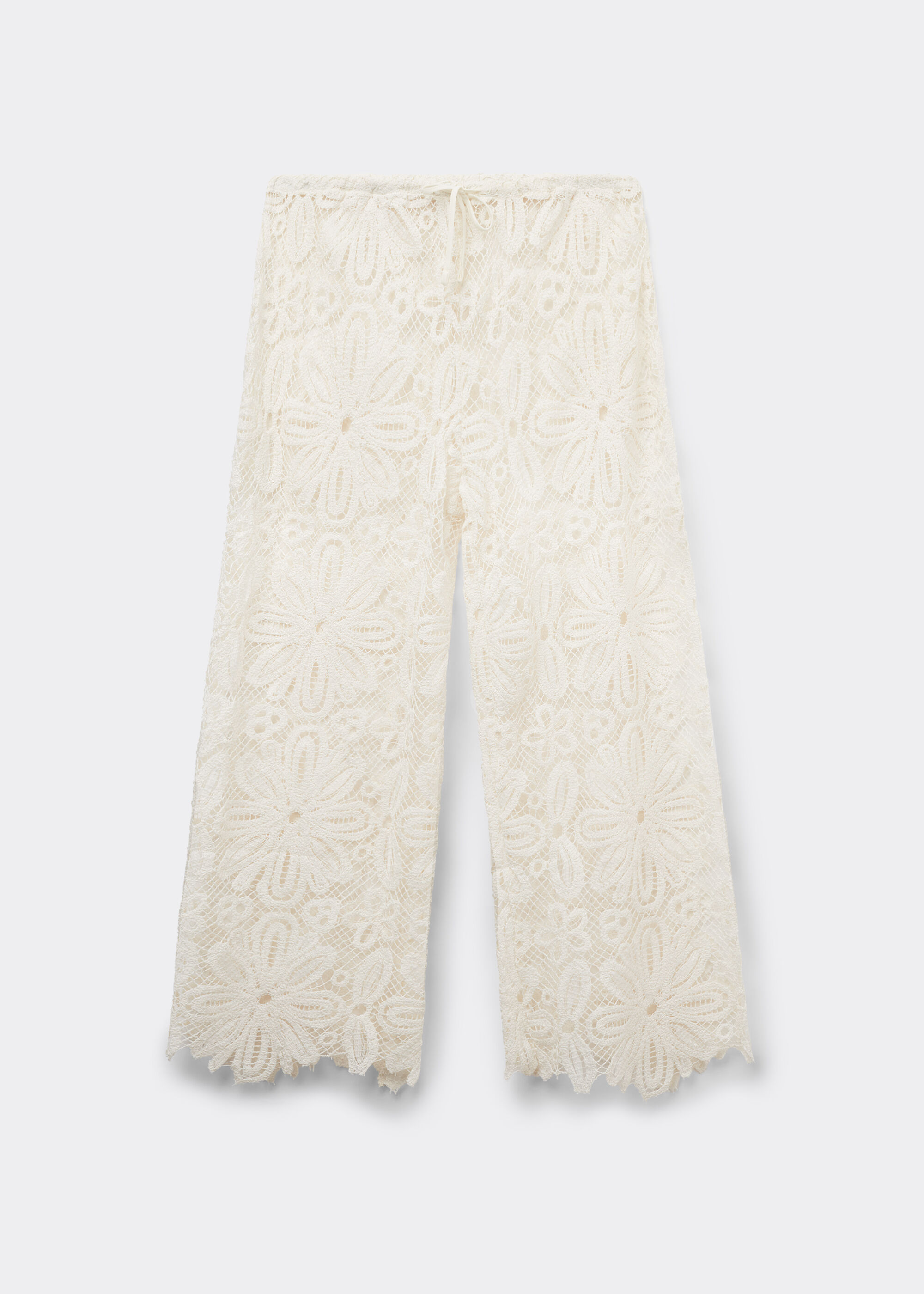 Floral Crochet Palazzo Trousers