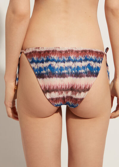 Bikini gaćice s mašnama i uzorkom tie dye Formentera
