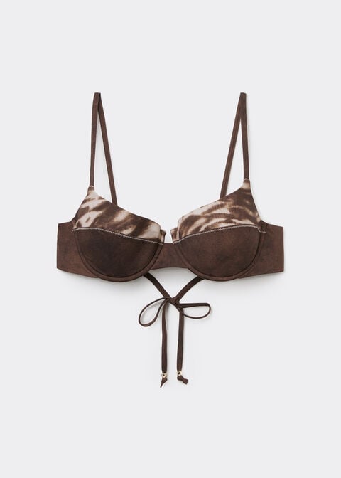 Push-up-Bikinioberteil Brown Suede