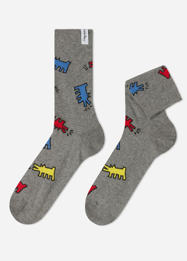 Krátké pánské ponožky s celoplošným potiskem - Keith Haring™