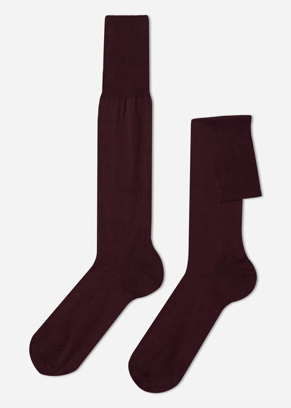 Dlouhé pánské ponožky z mercerované bavlny