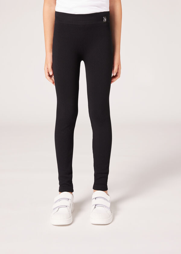 Girls’ Ribbed Leggings