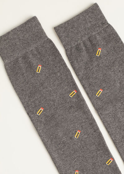 Men’s School-Patterned Long Socks