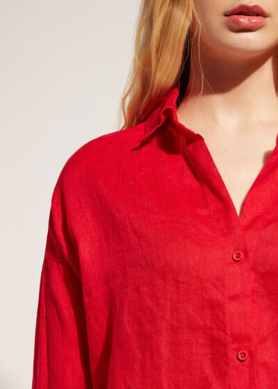 Chemise longue en lin