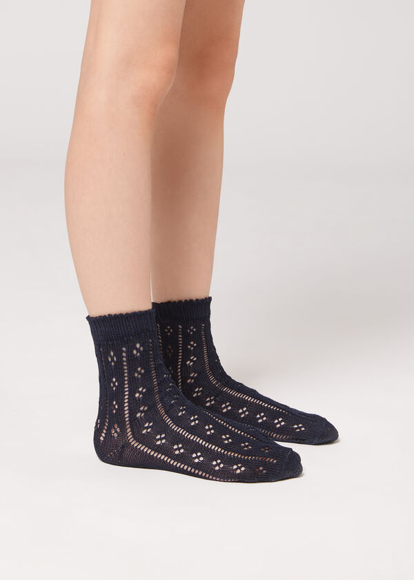 Kratke čarape za djevojčice s rupičastim uzorkom