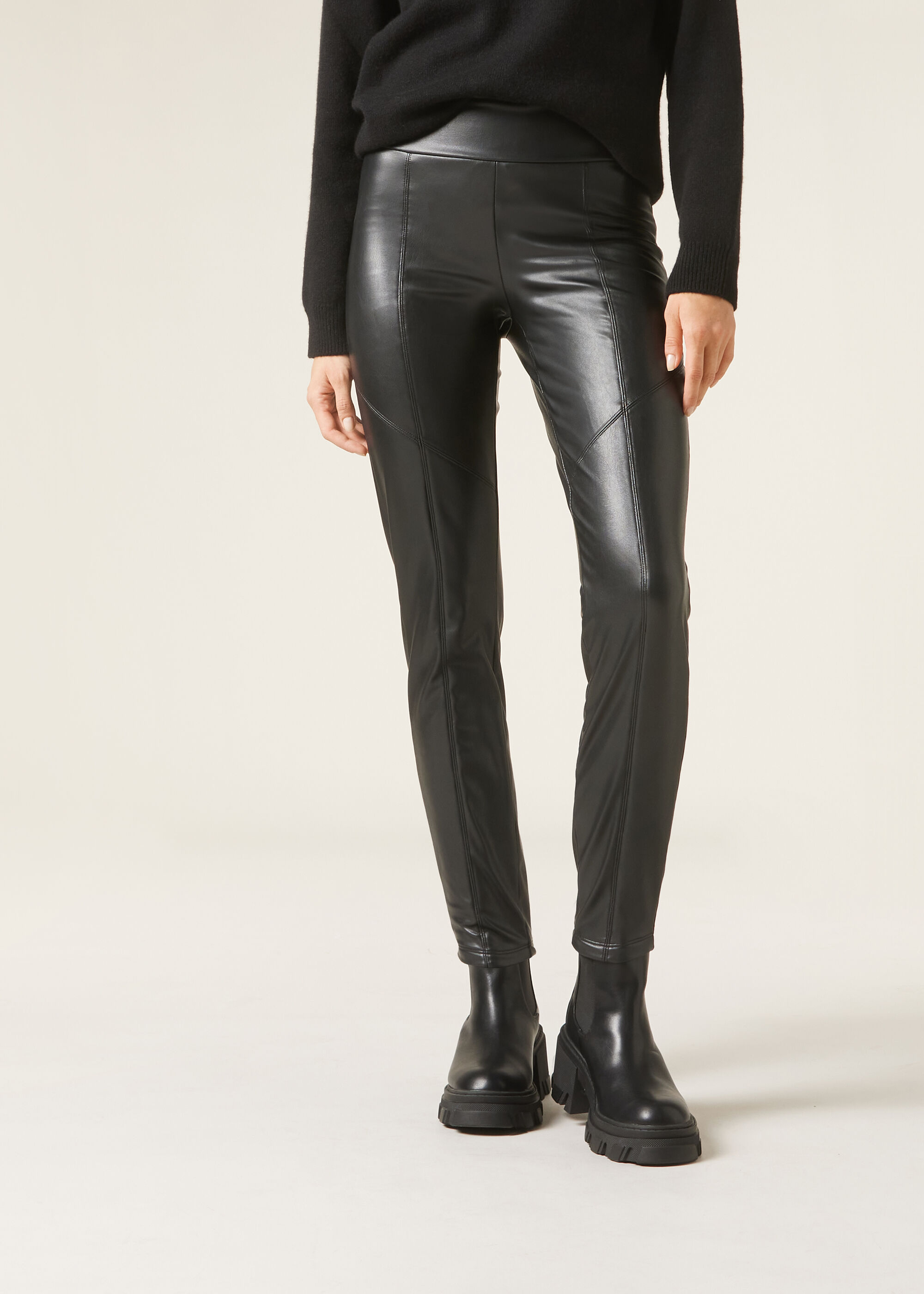 Leggings polaire effet enduit