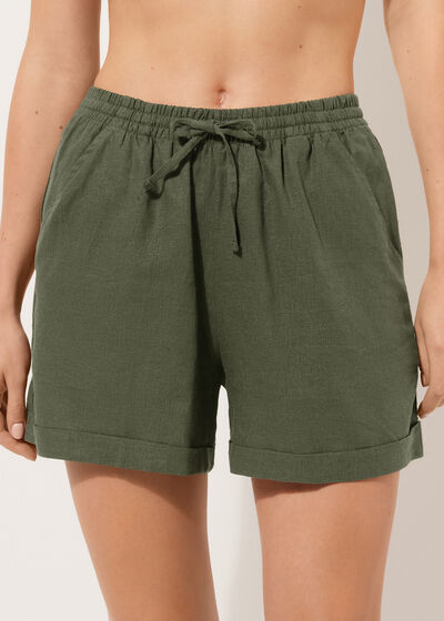 Linen and Viscose Shorts