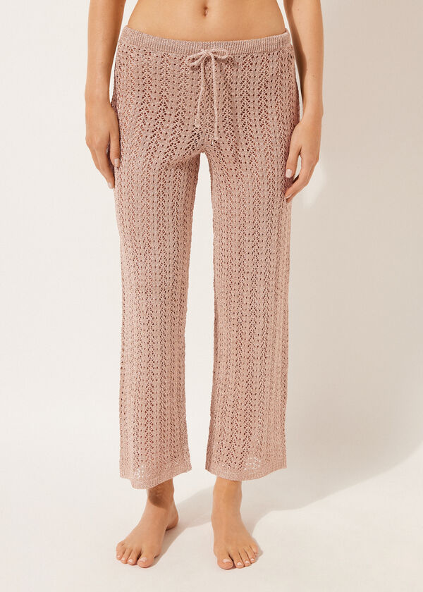 Lamé Crochet Trousers