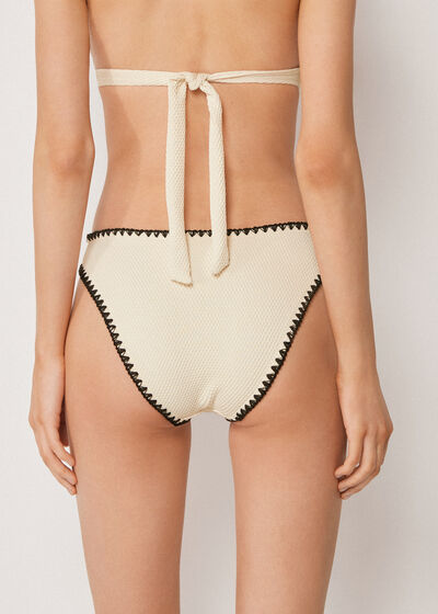 Swimsuit Bottom Bicolor Embroidery