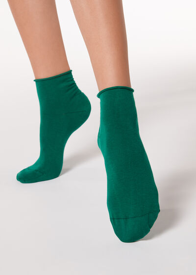 Cuffless Short Socks in Cotton