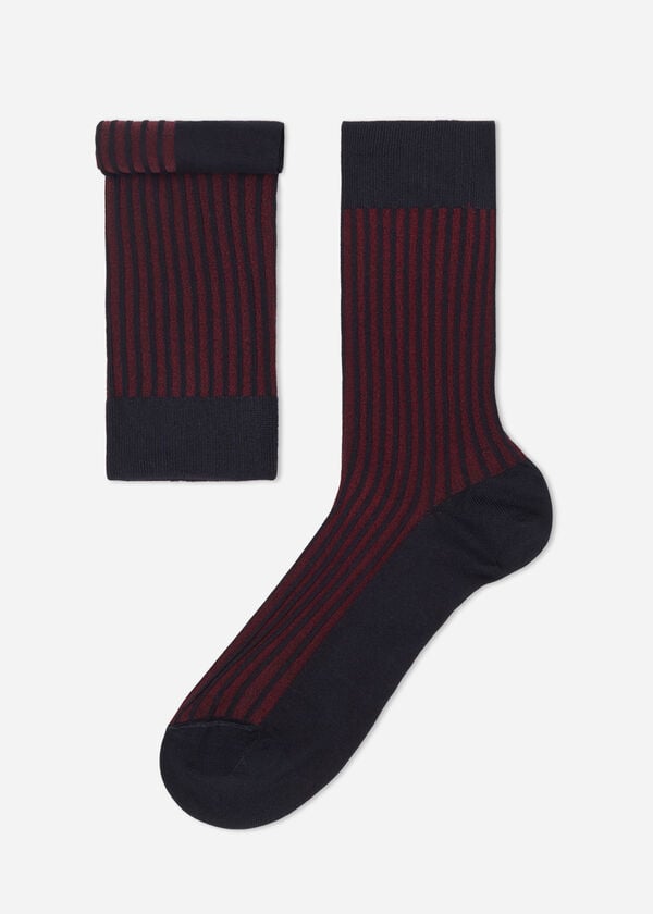 Men’s Lisle Thread Ribbed Crew Socks