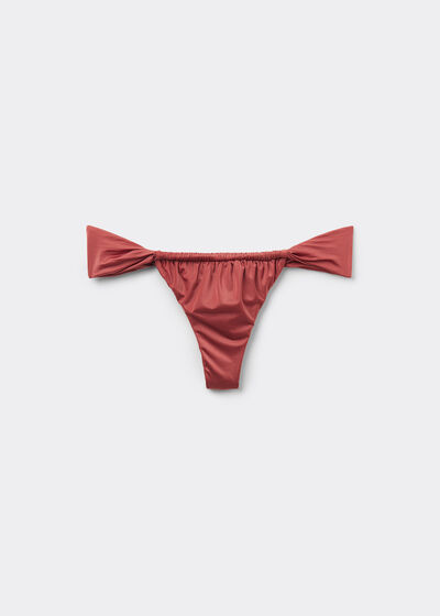 Плавки Бразильяно с Узкими Боковыми Деталями Shiny Satin