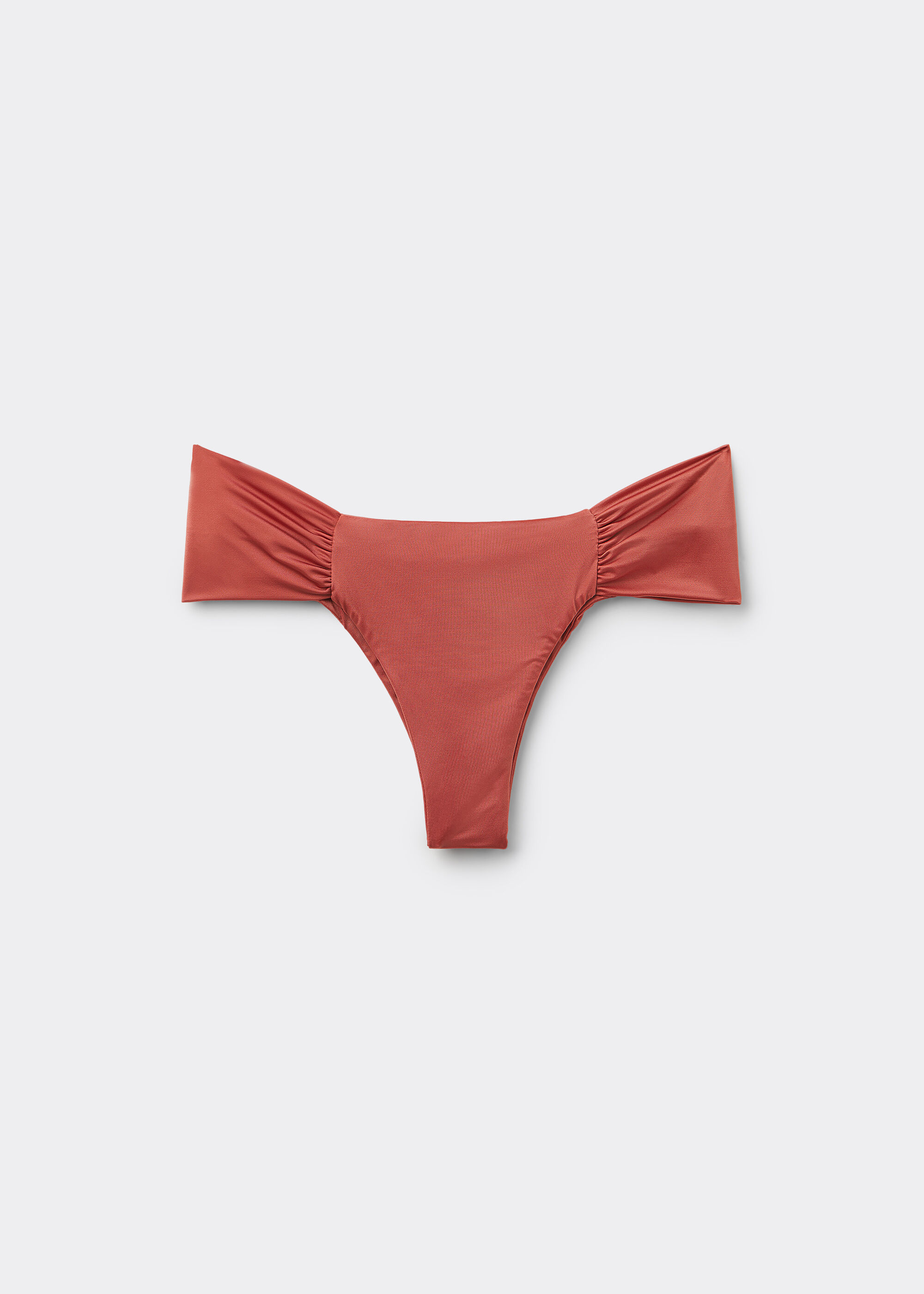 Draped Brazilian Swimsuit Bottom Shiny Satin