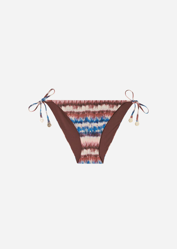 Bikinitrosa med knytning och batikmönster Formentera