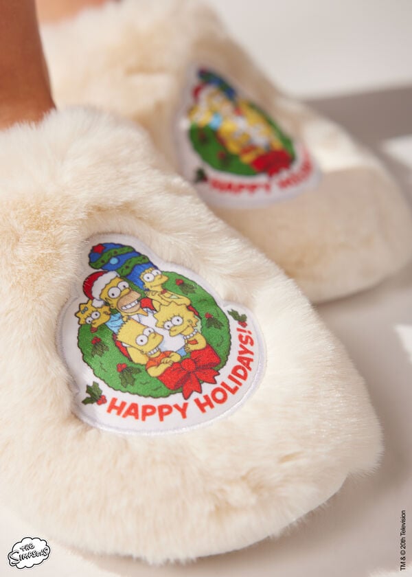 Mjuka tofflor med The Simpsons Happy Holidays