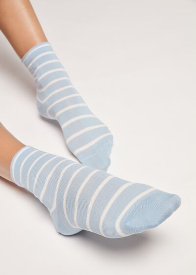 Çizgi Desenli Soket Çorap