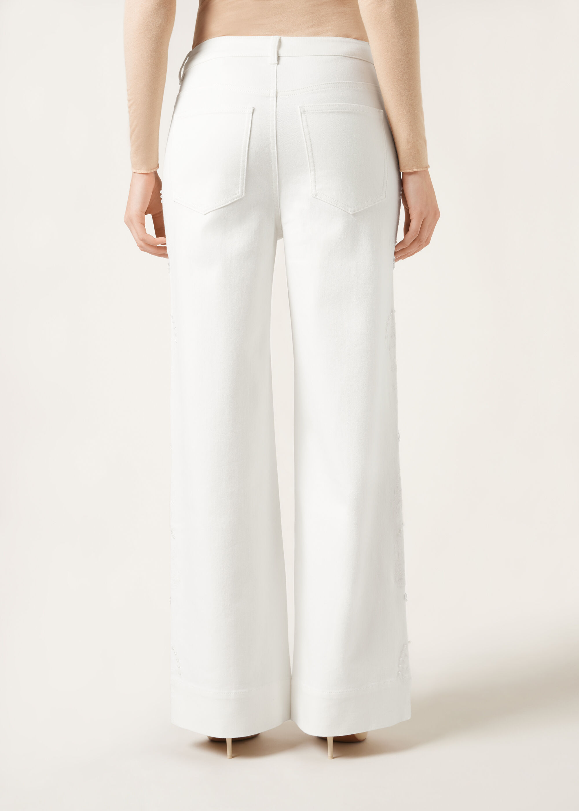 Palazzo Jeans with Embellishments