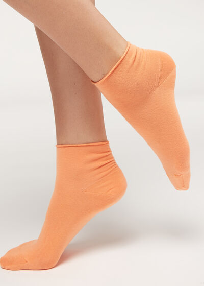 Cuffless Short Socks in Cotton