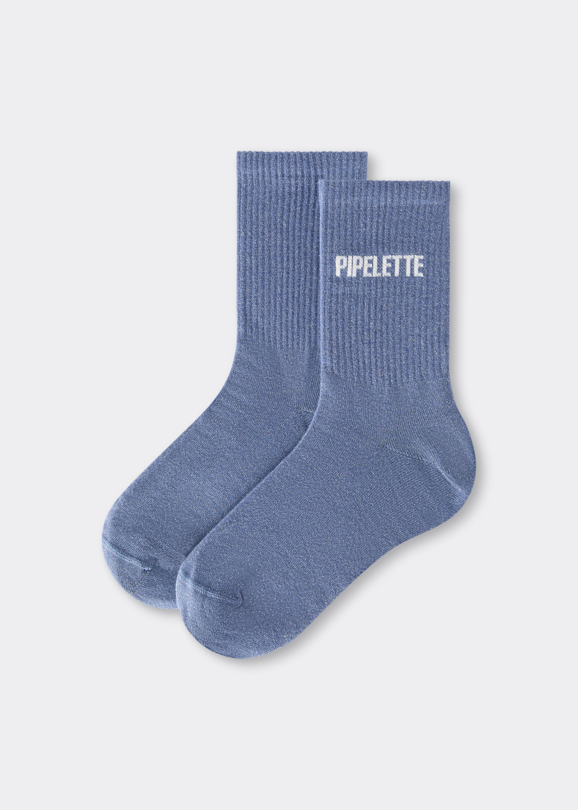 Chaussettes à paillettes avec inscription