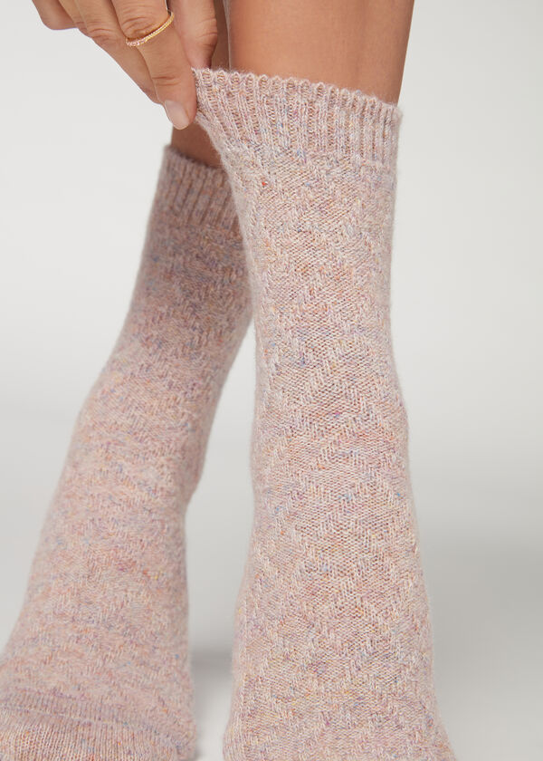 Slub Wool Short Socks