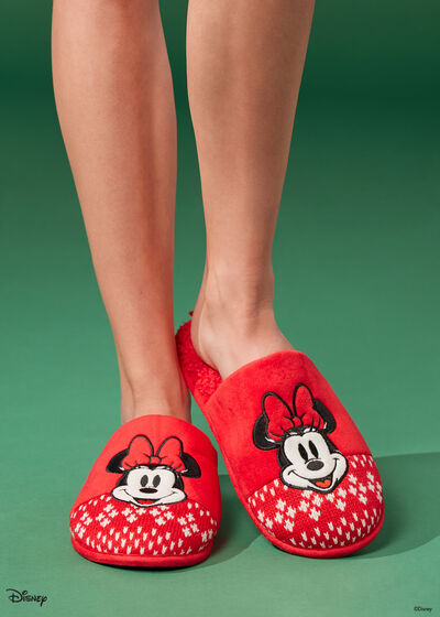 Zapatillas de Casa Efecto Punto Minnie Disney