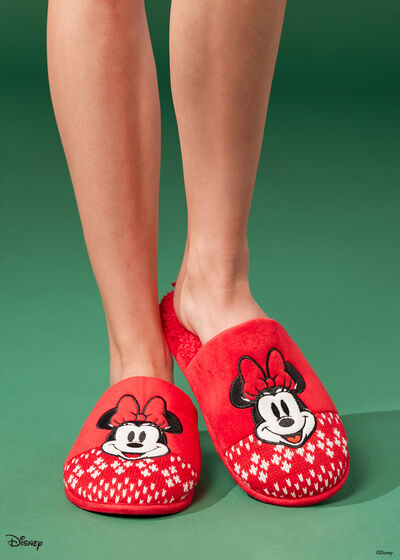 Pantofole Effetto Tricot Minnie Disney