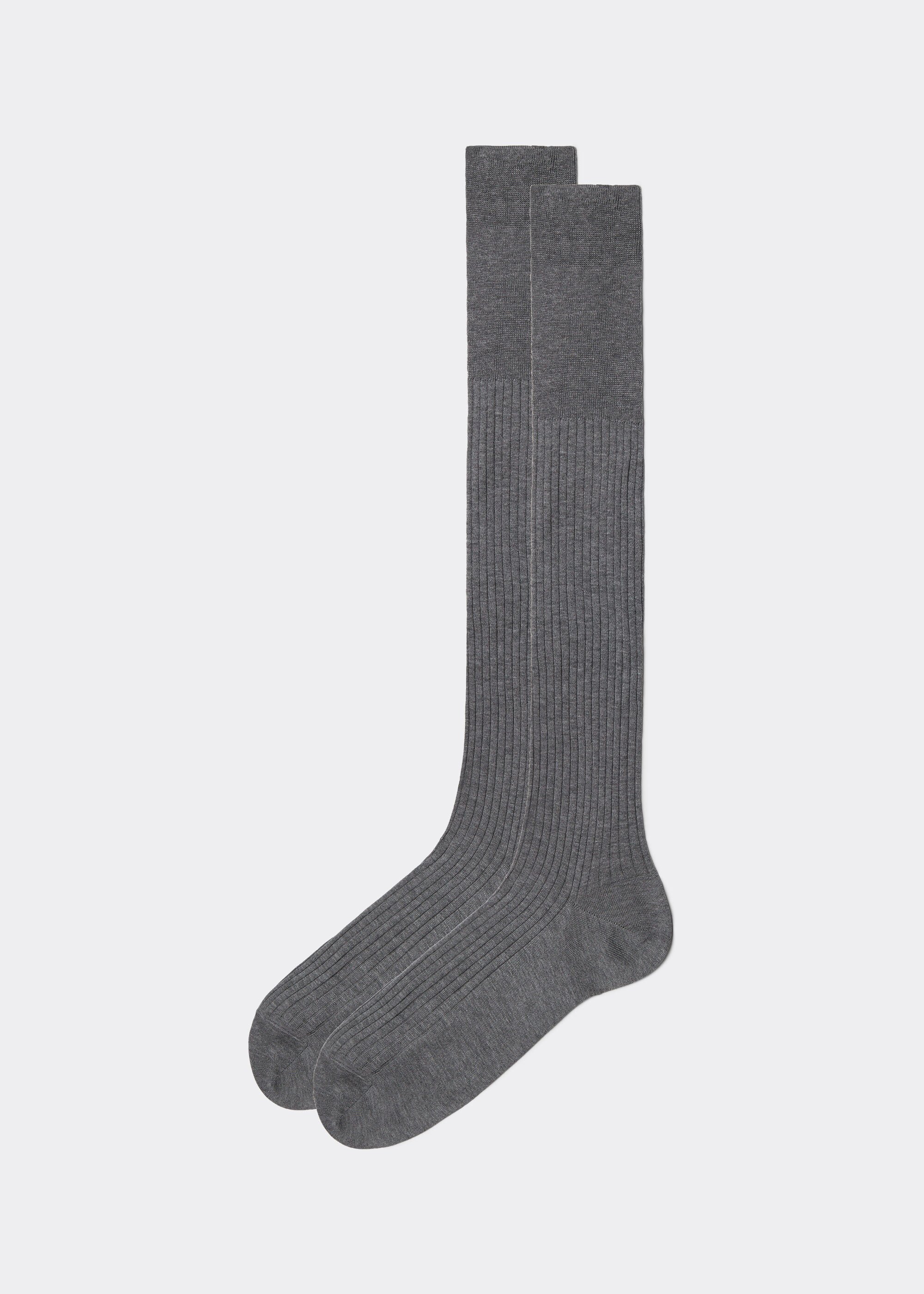 Men’s Long Ribbed Lisle Thread Socks