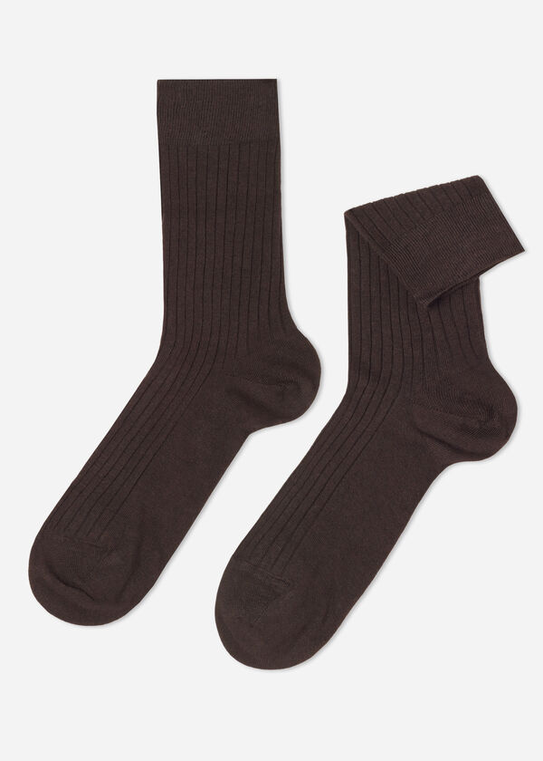 Men’s Ribbed Cashmere Short Socks