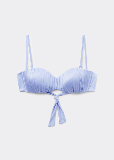 Podprsenka bandeau se stupňovitou vycpávkou k plavkám Shiny Satin