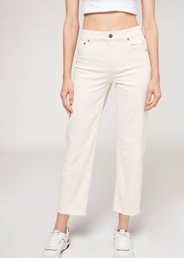 Cropped Straight-Leg Jeans