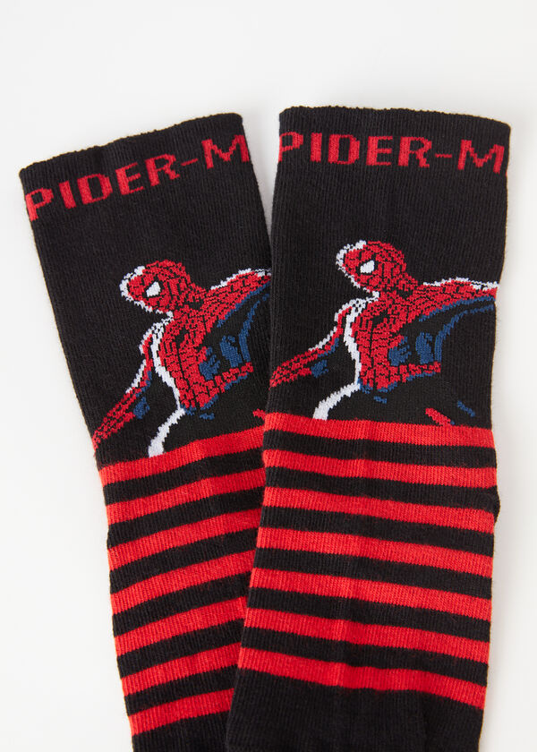Marvel Süper Kahramanları Çizgili Kısa Çocuk Çorabı