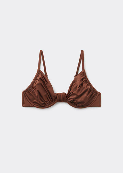 Balconette Bikini Top Shiny Satin