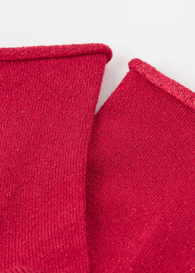 Kurze Socken mit weichem Rand und Glitzer