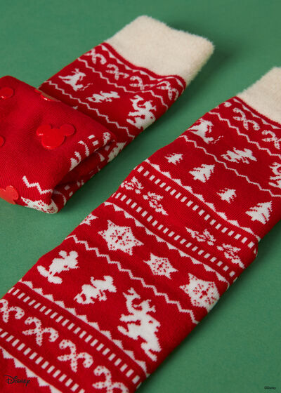 Men’s Non-Slip Mickey Mouse Christmas Series Socks