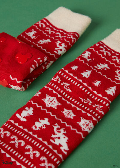 Pánske protišmykové ponožky s vianočným motívom Mickey Mouse z kolekcie pre celú rodinu