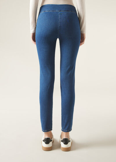 Magas Derekú Skinny Denim Leggings