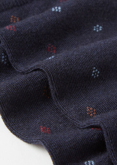 Men’s All-Over Diamond-Patterned Long Socks with Cashmere