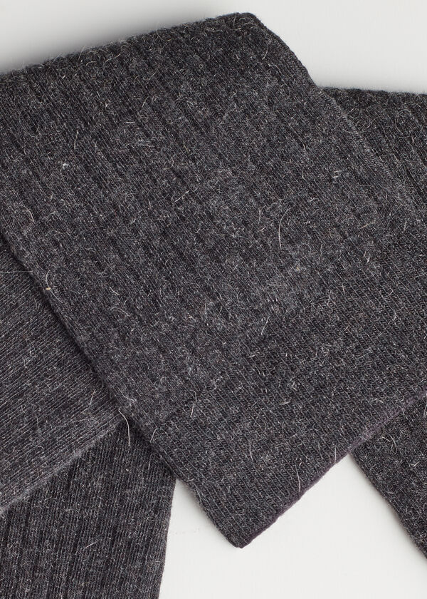 Ribbed Cashmere Long Socks