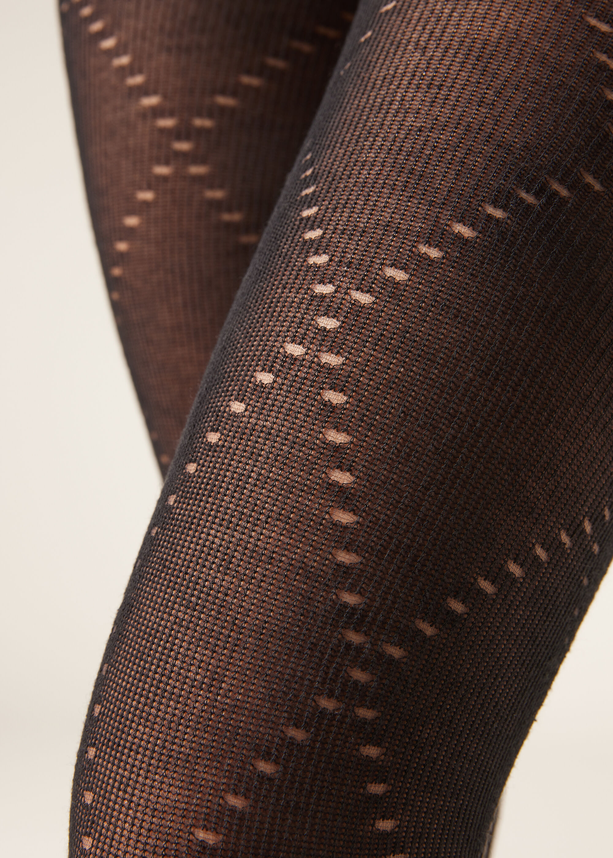 Diamond-Patterned Cashmere Tights