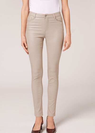 Skinny Leggings in Lederoptik