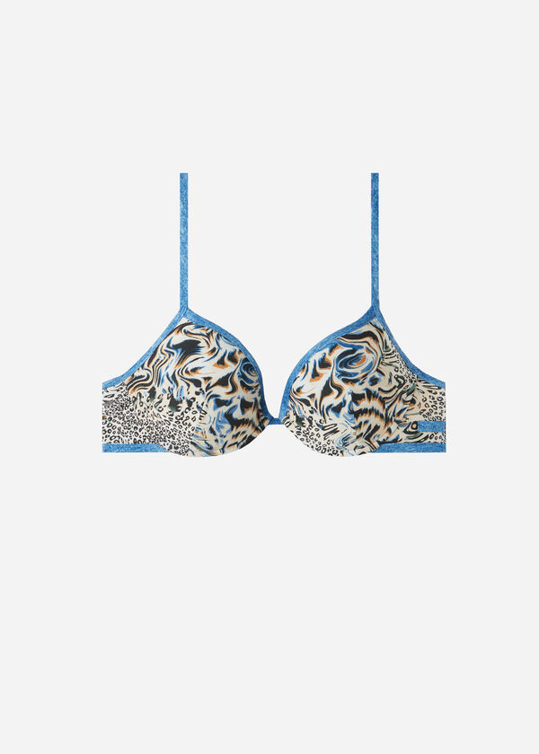 Triangelformad vadderad bikiniöverdel med djurmönster Mykonos